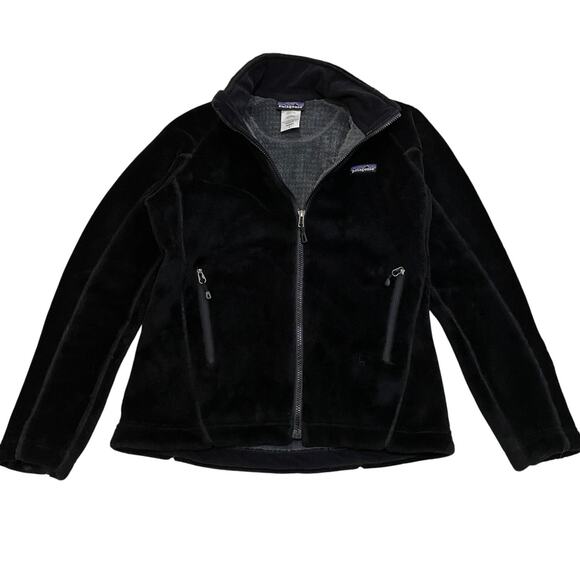 Patagonia Women’s Small Polartec Fleece | Vintage R Logo Era Black Jacket - Picture 1 of 10
